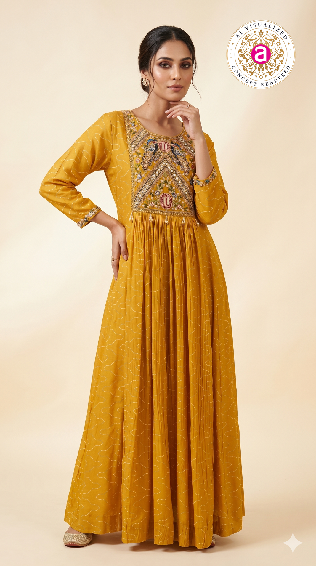 mustard yellow colour dress Mustard Yellow Embroidered Anarkali Gown – AMRUT