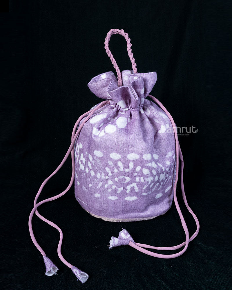 Potli Bag Lavender Colour Bag Muted Lavender Marbled Potli Bag