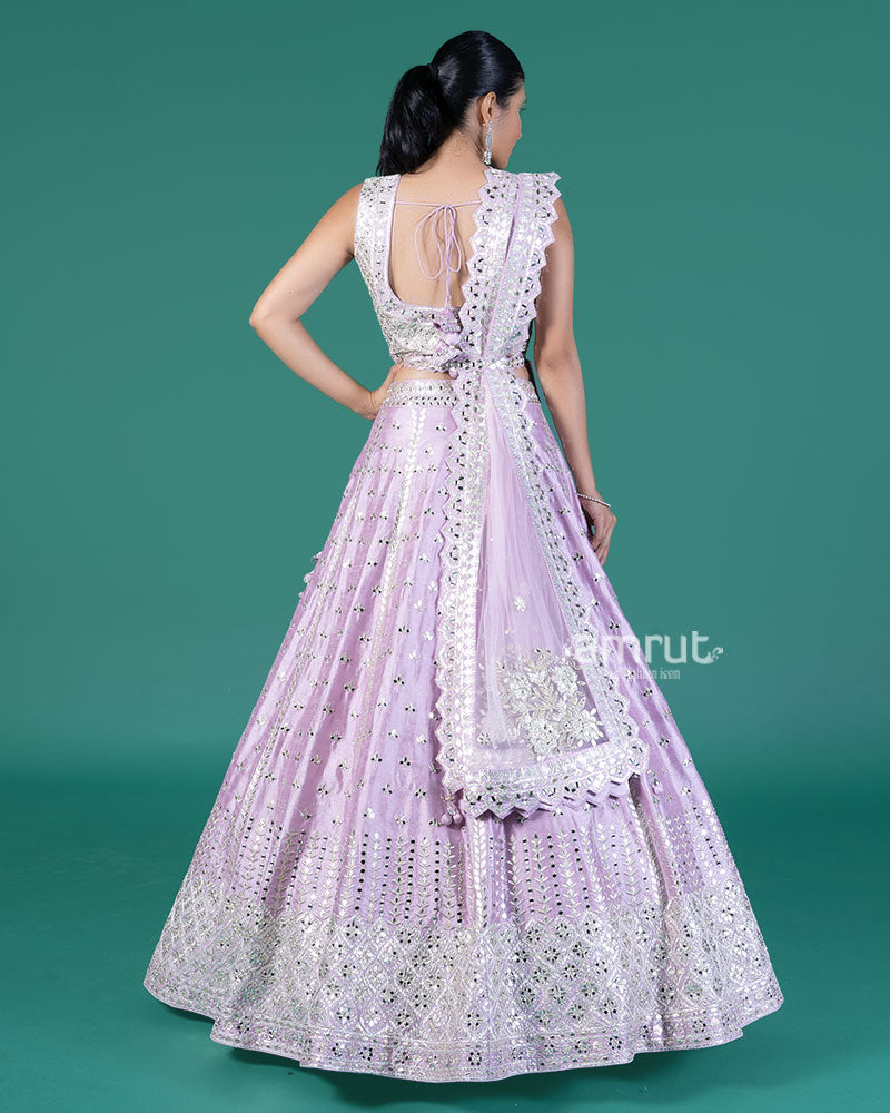 Lavender Embellished Lehenga Choli with Dupatta 05