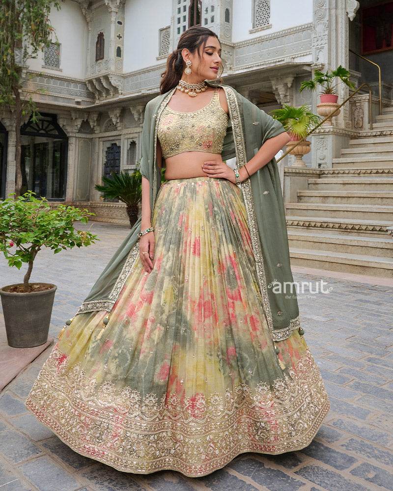 Printed Cotton Lehenga Printed Lehenga Choli Online Multi-Color