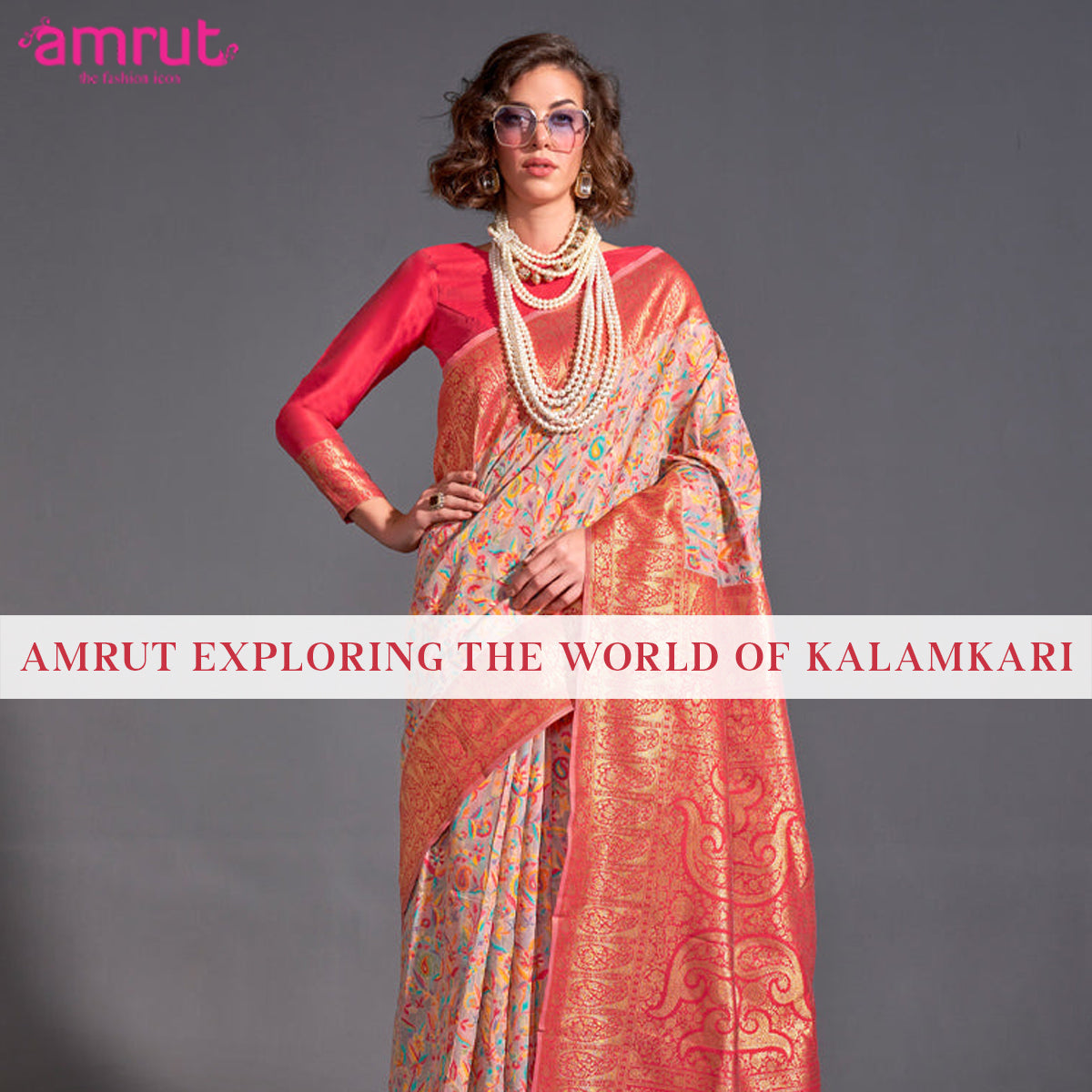 What is kalamkari? Explore the best-selling kalamkari saree of Amrut ...