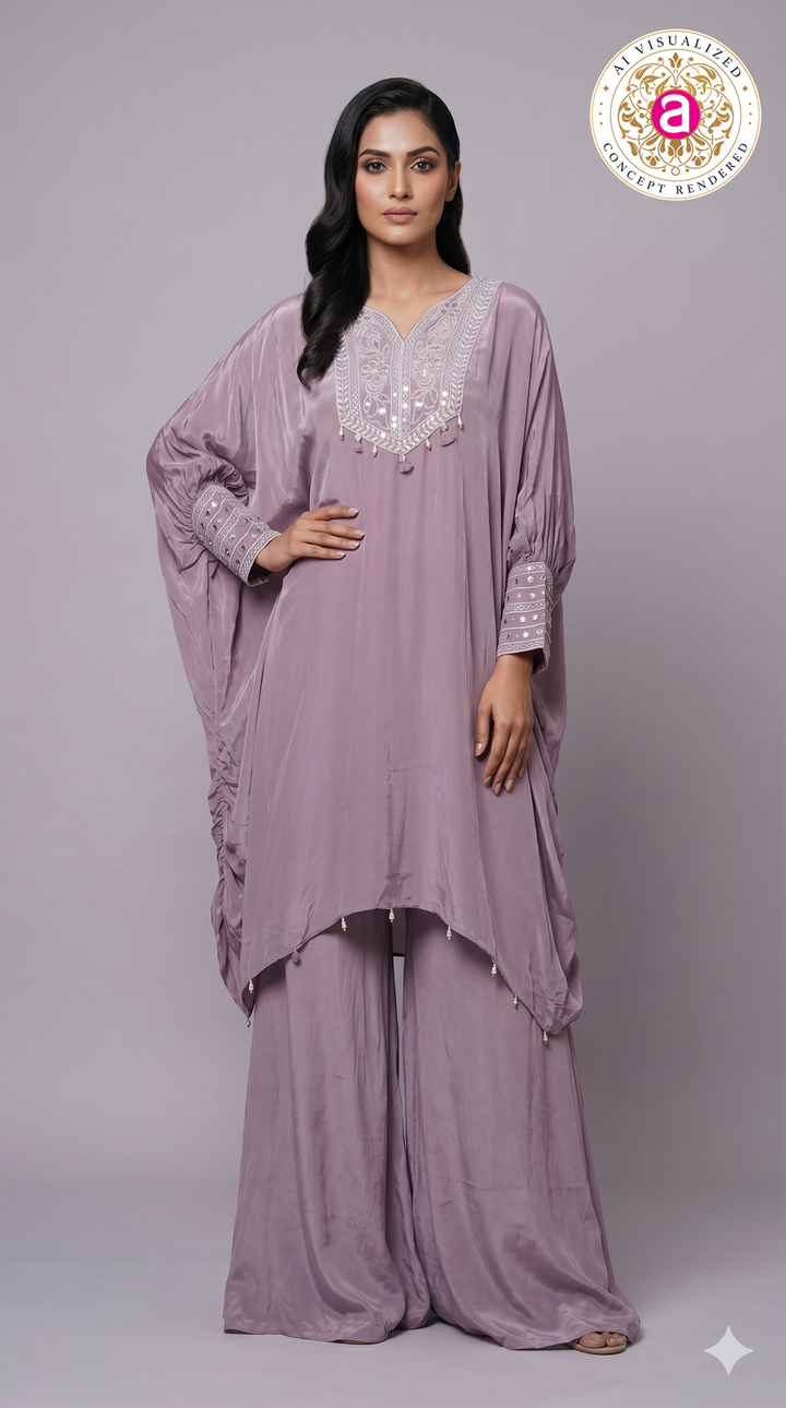 Dusty Lavender Kaftan Co-Ord Set