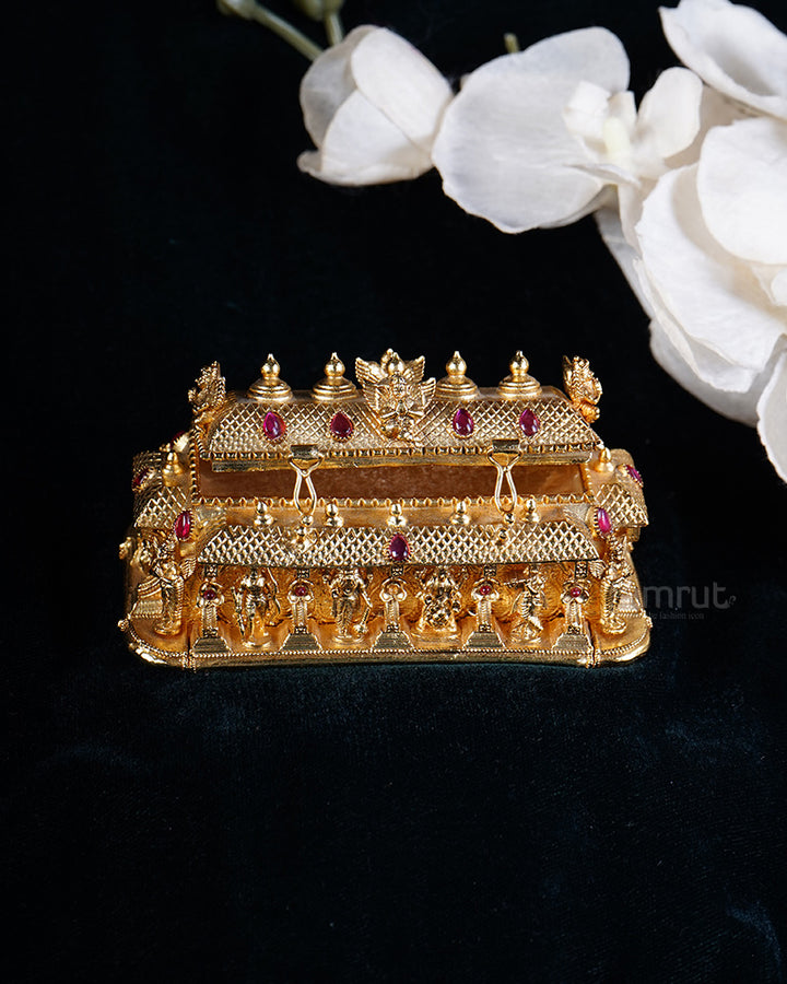 10 Avtar Narayan Bhagwan Curved with Ruby Gemstones  Sindur Dani 01