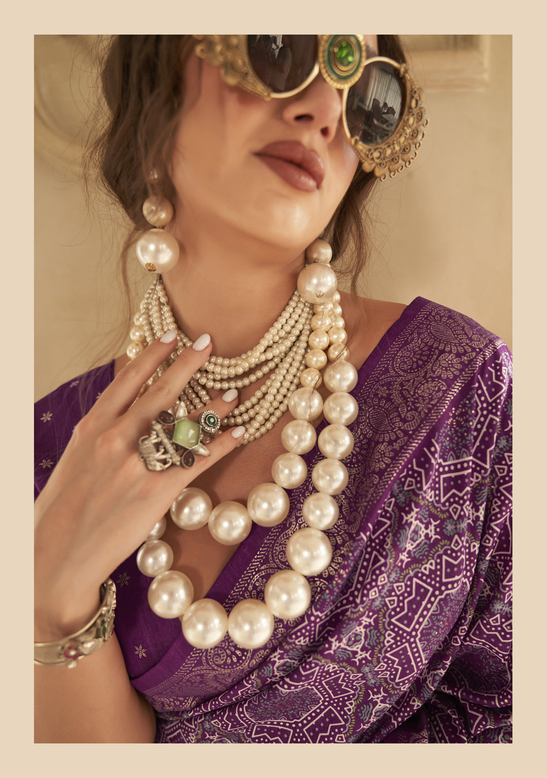 Royal Purple Designer Silk Saree with Heritage Woven Motifs