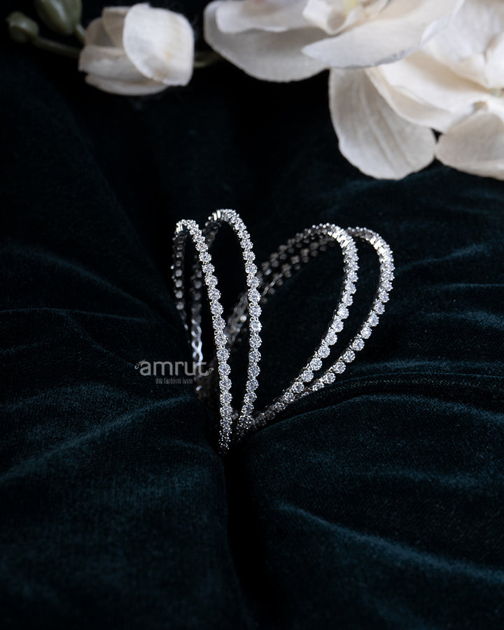 White Diamond Four Bangle Set