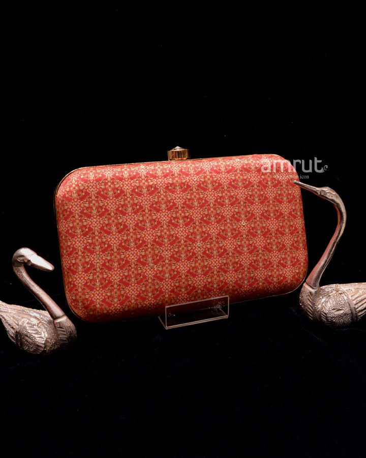 Apple Red Handicraft Beautiful Bling Box Clutch Bag Purse