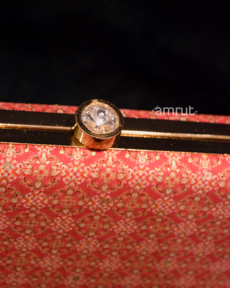 Apple Red Handicraft Beautiful Bling Box Clutch Bag Purse