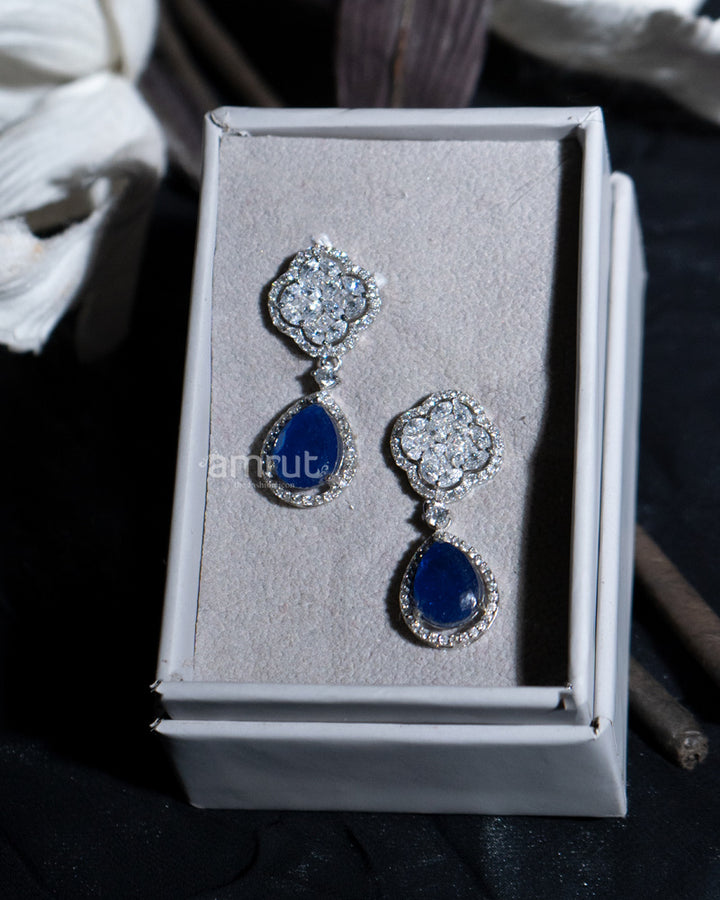 Blue Sapphire Gemstone 925 Sterling Silver Earrings