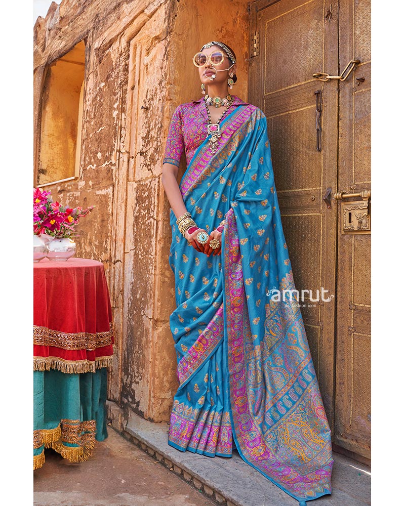 Buy Sarees Under INR 3500 Online Patola Organza Banarasi Silk Sarees Amrut AMRUT
