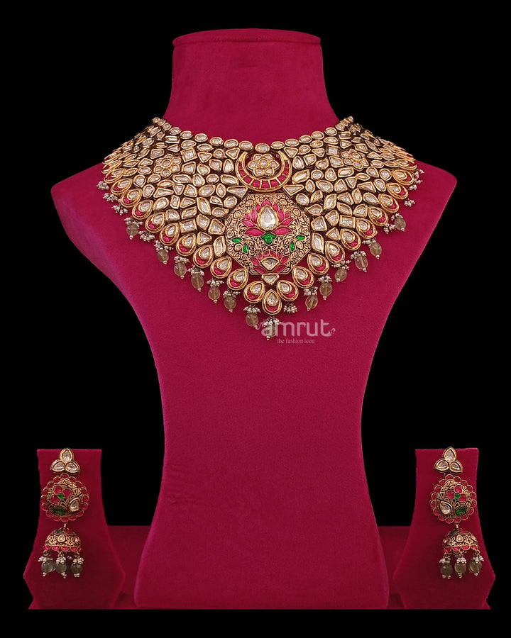 Bridal Kundan Designer Necklace With Earrings