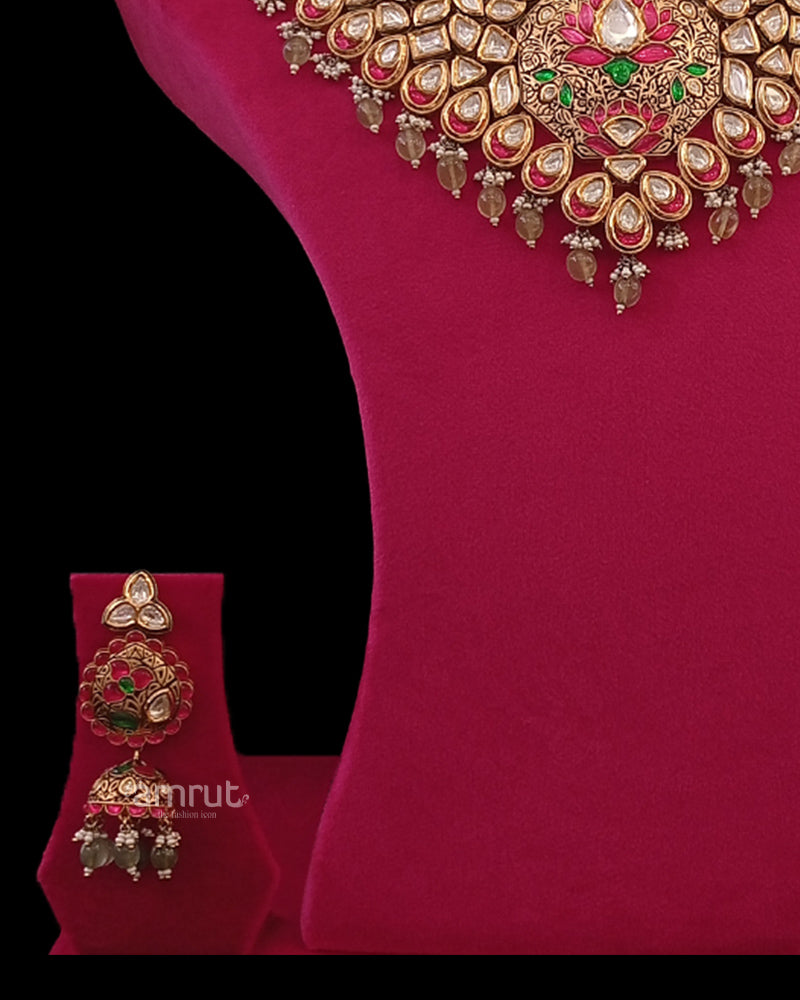 Bridal Kundan Designer Necklace With Earrings