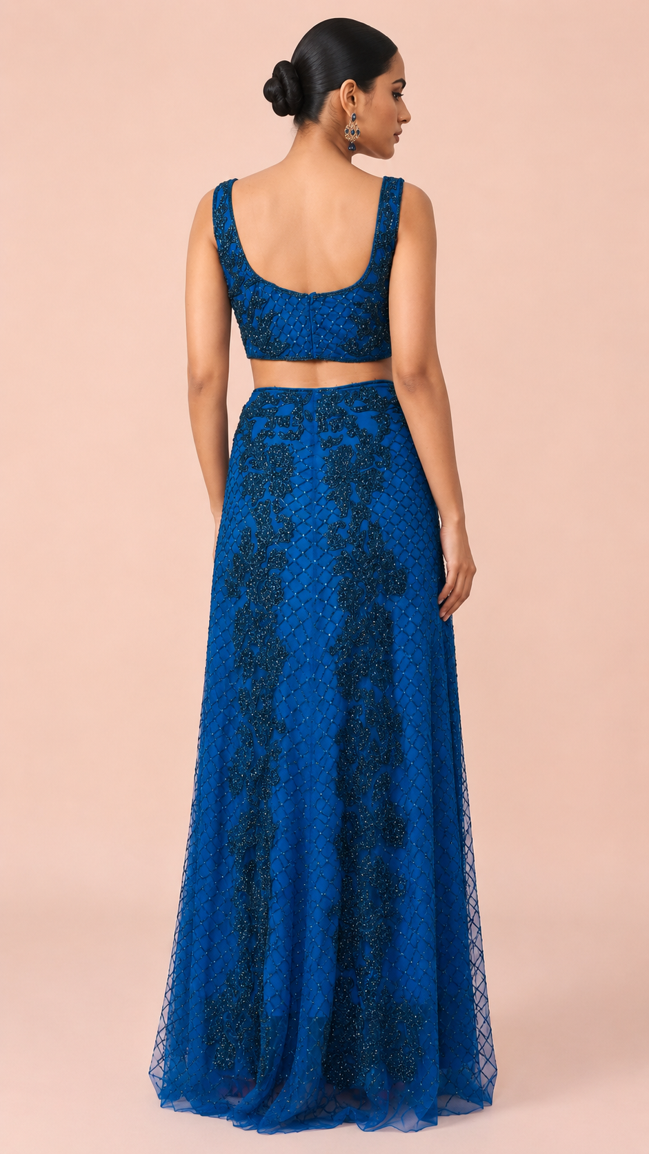 Royal Blue Embellished Designer Lehenga Set