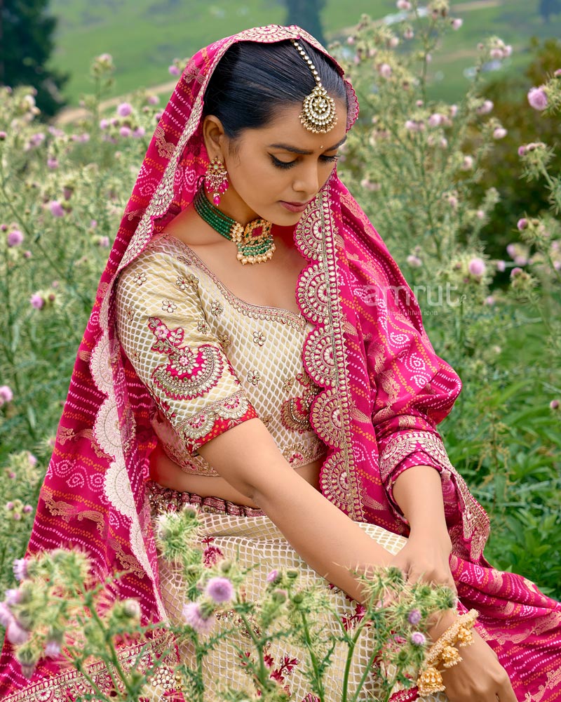 Pretty hot pink lehenga for an Indian bride | Pink bridal lehenga, Indian bridal  lehenga, Indian wedding dress
