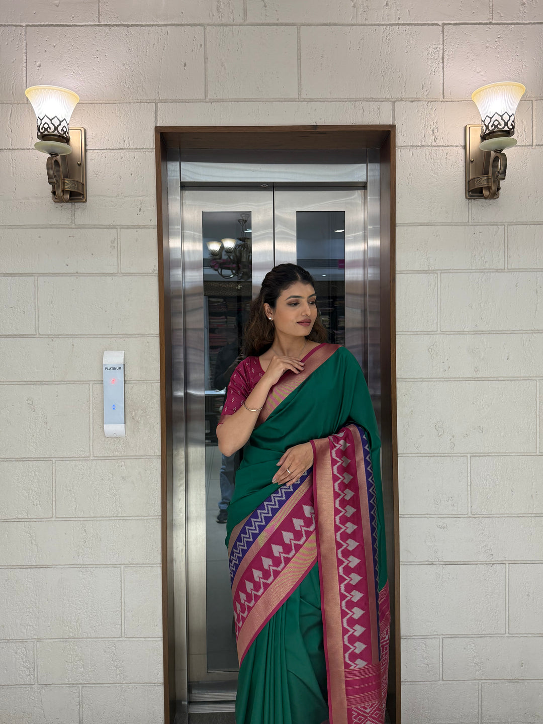 Elegant Patola Silk Saree with Unstitched Blouse and Exquisite Weaving
