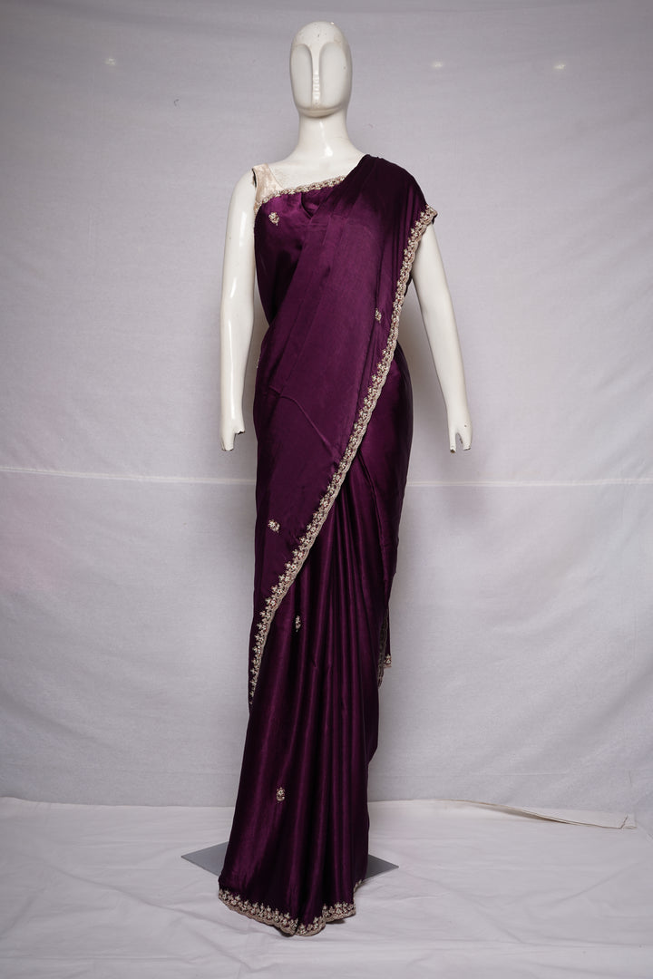 Red Handwork Saree with Designer Handwork Blouse