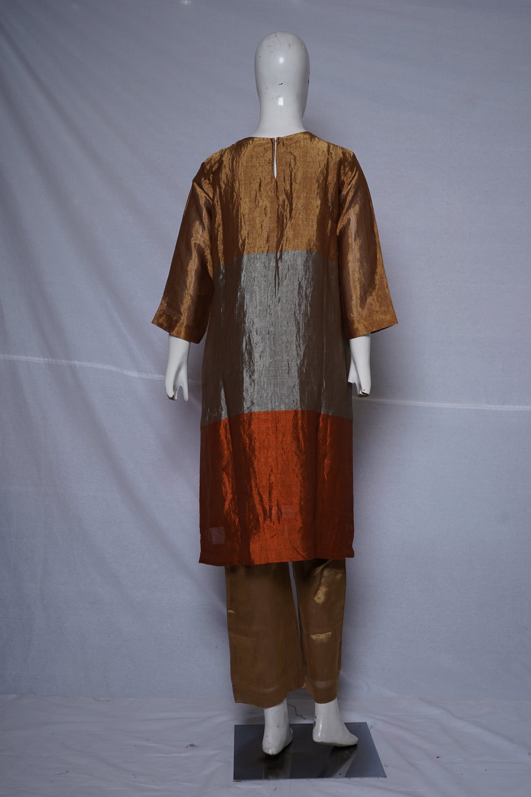 Rust Brown Embroidered Designer Kurta Pant Set