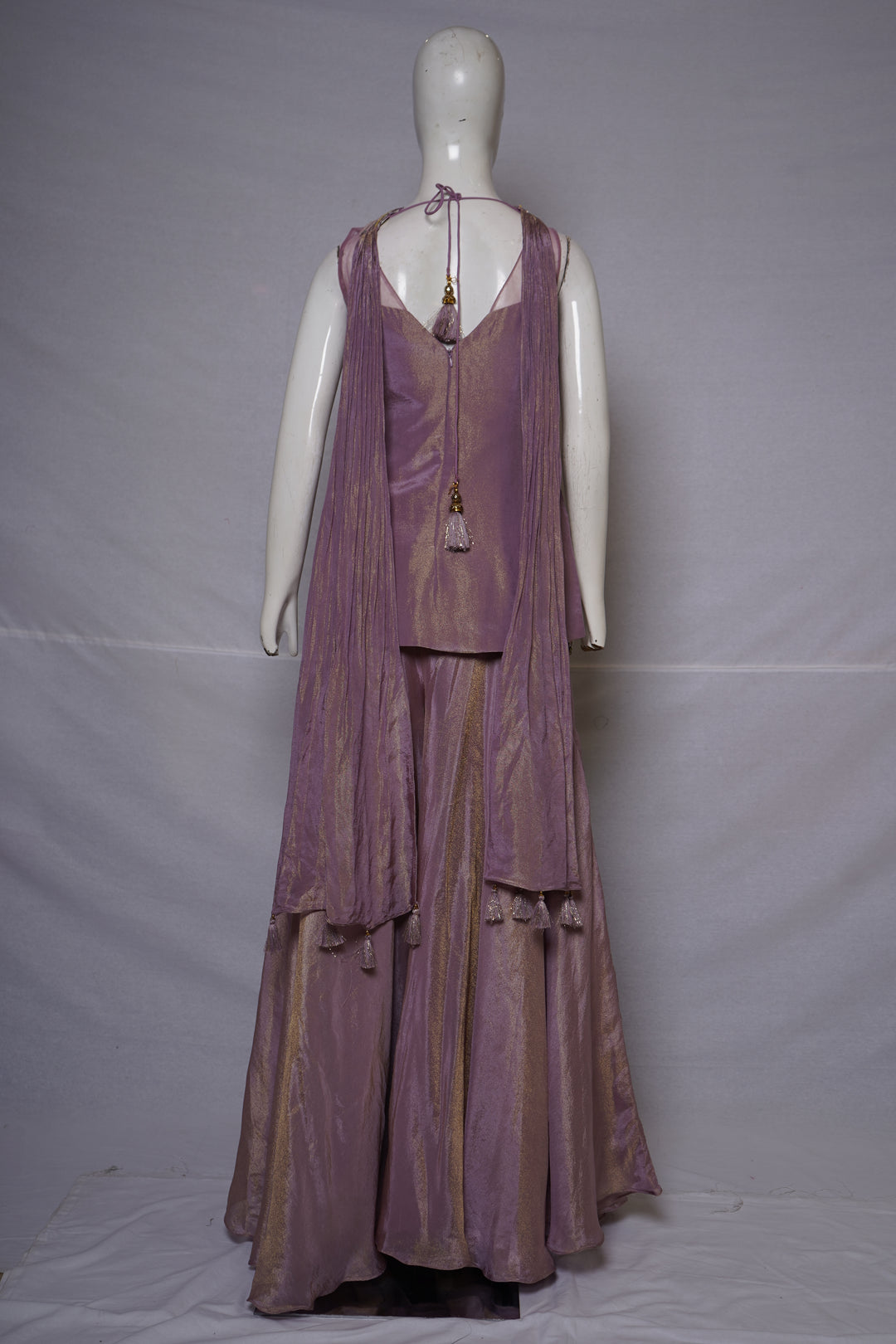 Dusty Mauve Sequined Cape Style Palazzo Set