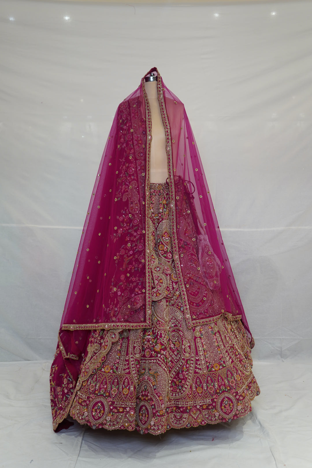 Royal Magenta Bridal Lehenga Set with Heritage Zardozi Embroidery & Regal Motifs