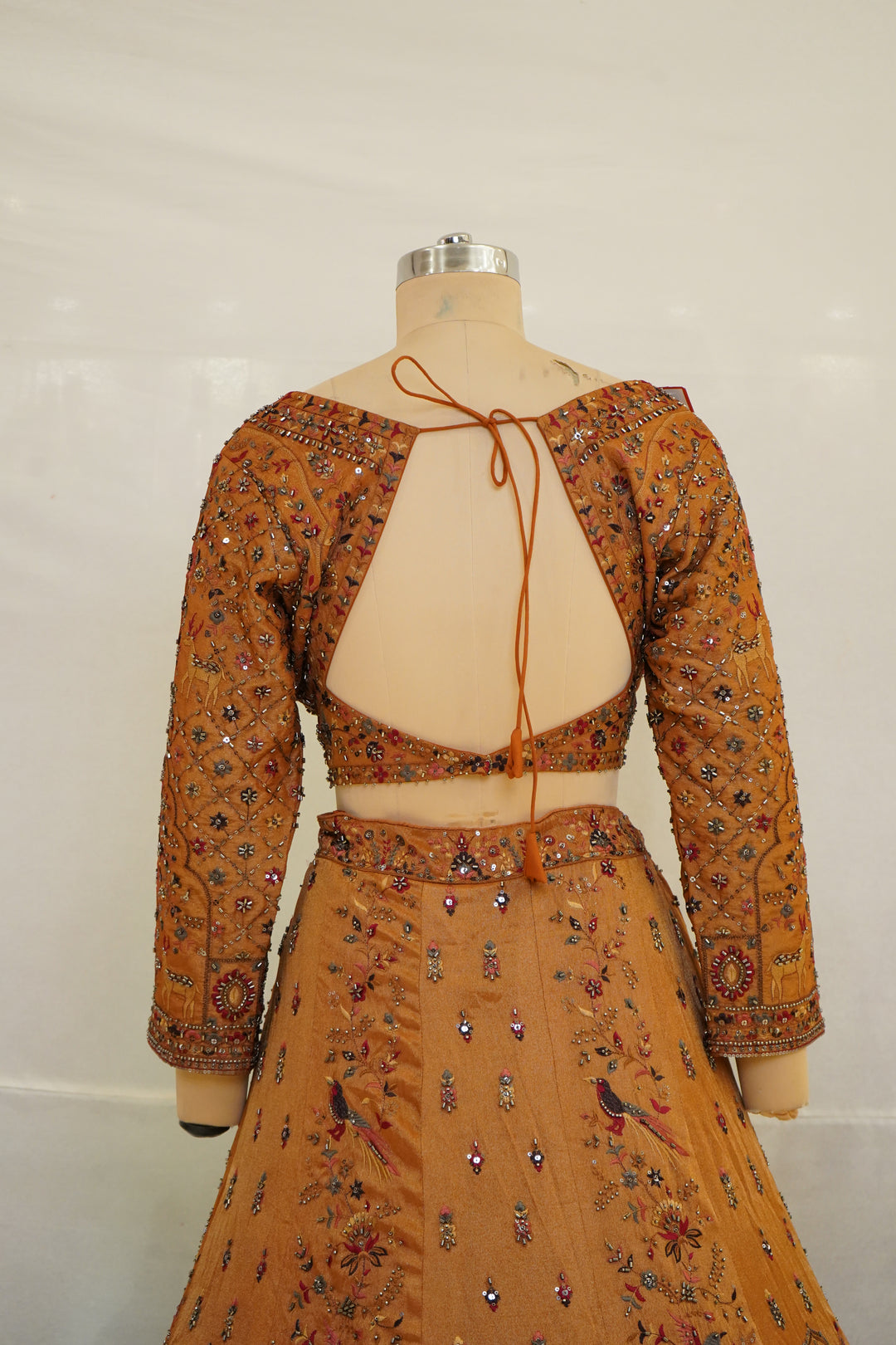 Mustard Gold Heritage Bridal Lehenga Set with Intricate Hand Embroidery & Traditional Motifs