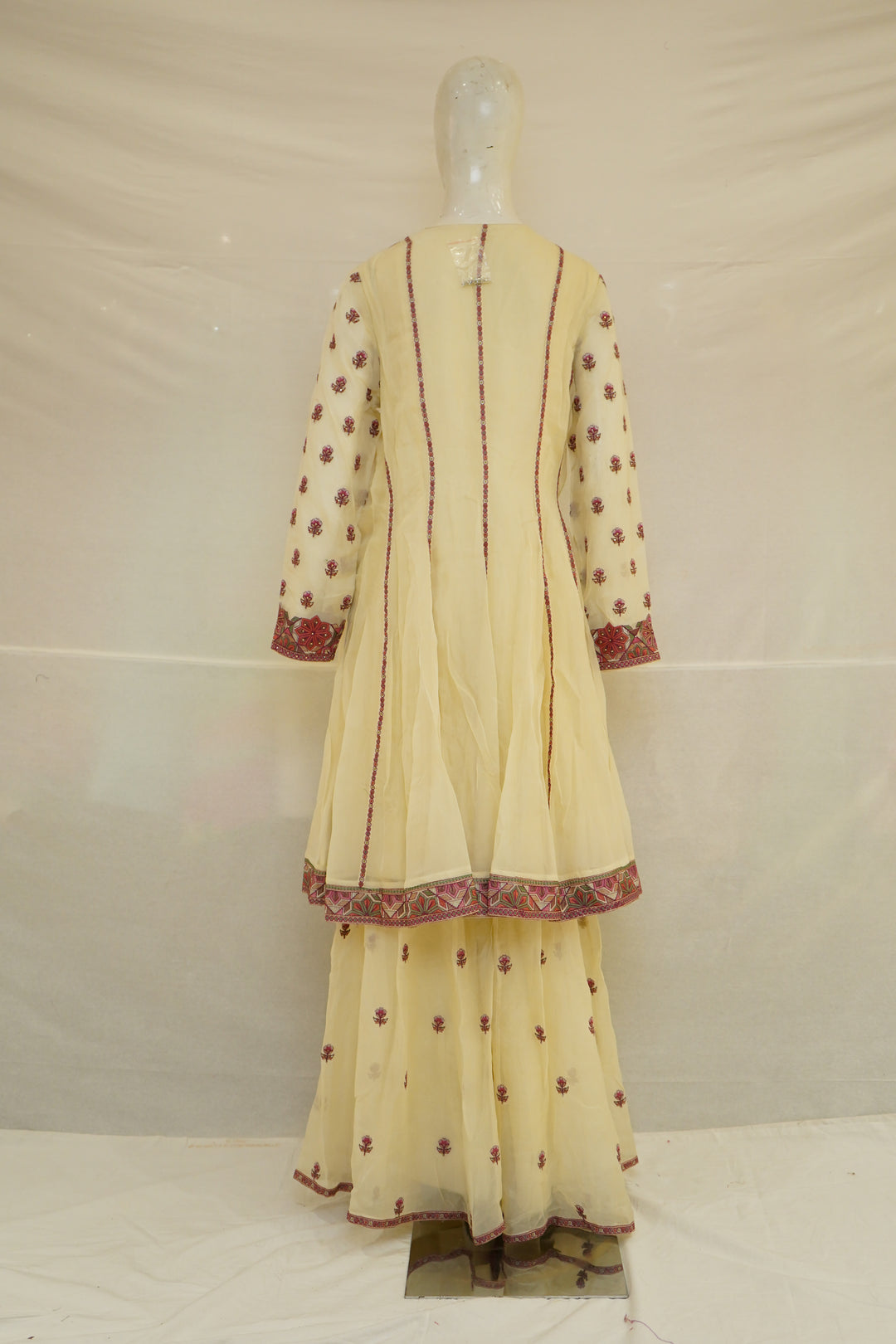 Pastel Yellow Embroidered Sharara Set with Heritage Motif Kurta
