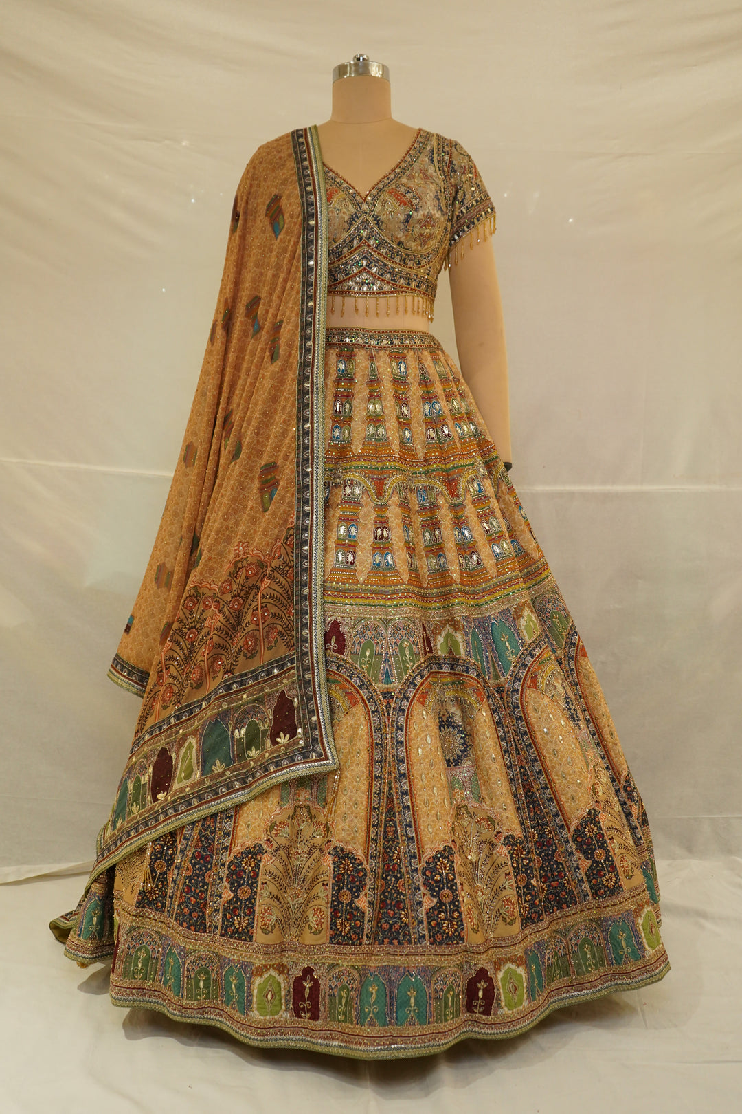 Heritage Palace Art Embroidered Designer Lehenga Set