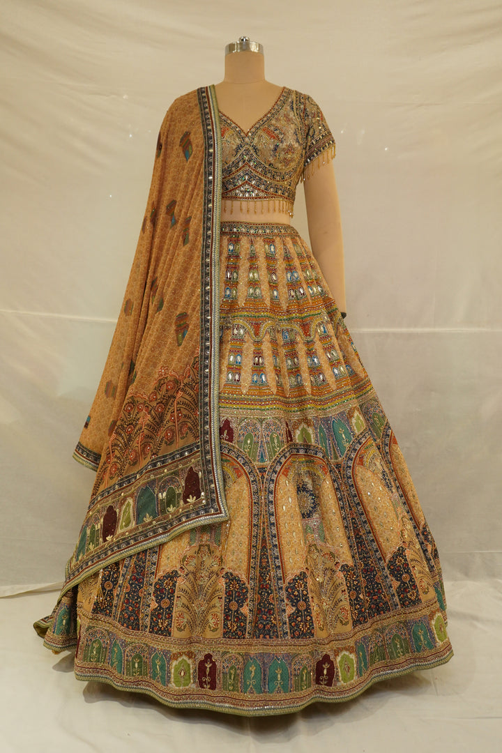Heritage Palace Art Embroidered Designer Lehenga Set