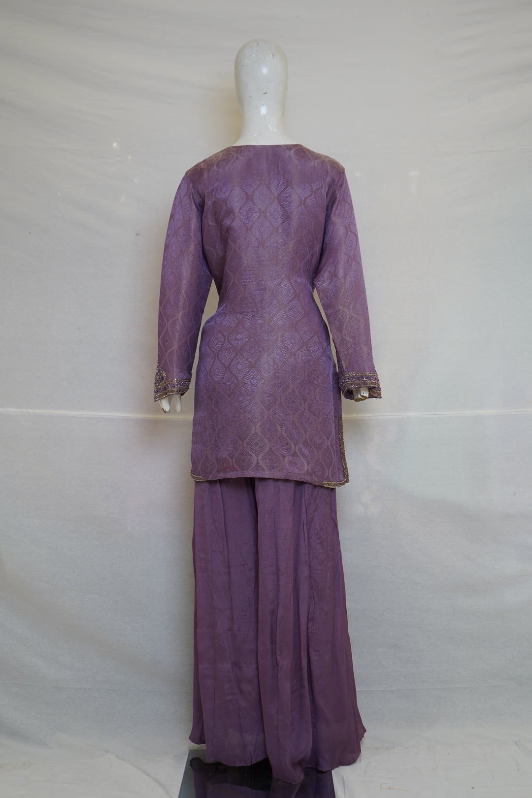 Blush Pink Embroidered Designer Kurta Sharara Set
