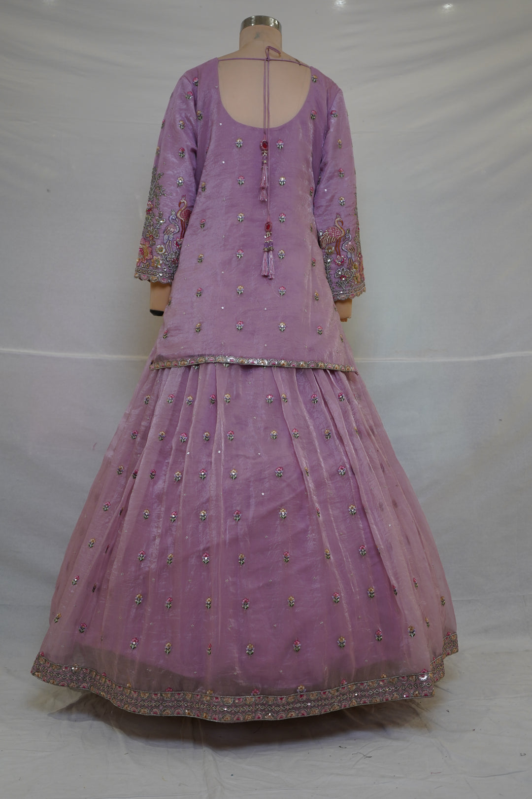 Lavender Designer Kurta Sharara Set with Embroidered Detailing