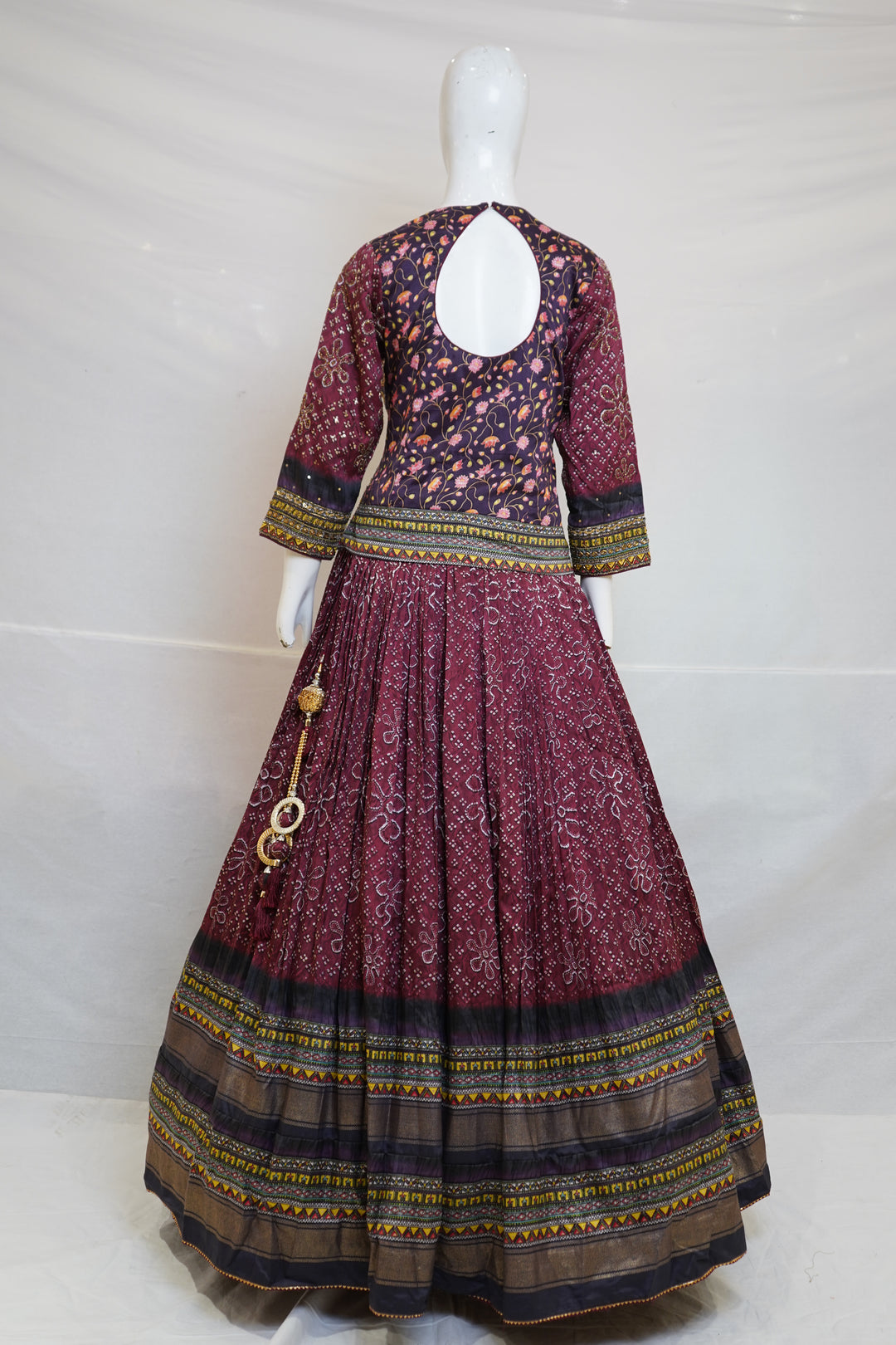 Wine Printed Designer Lehenga Set with Jacket
