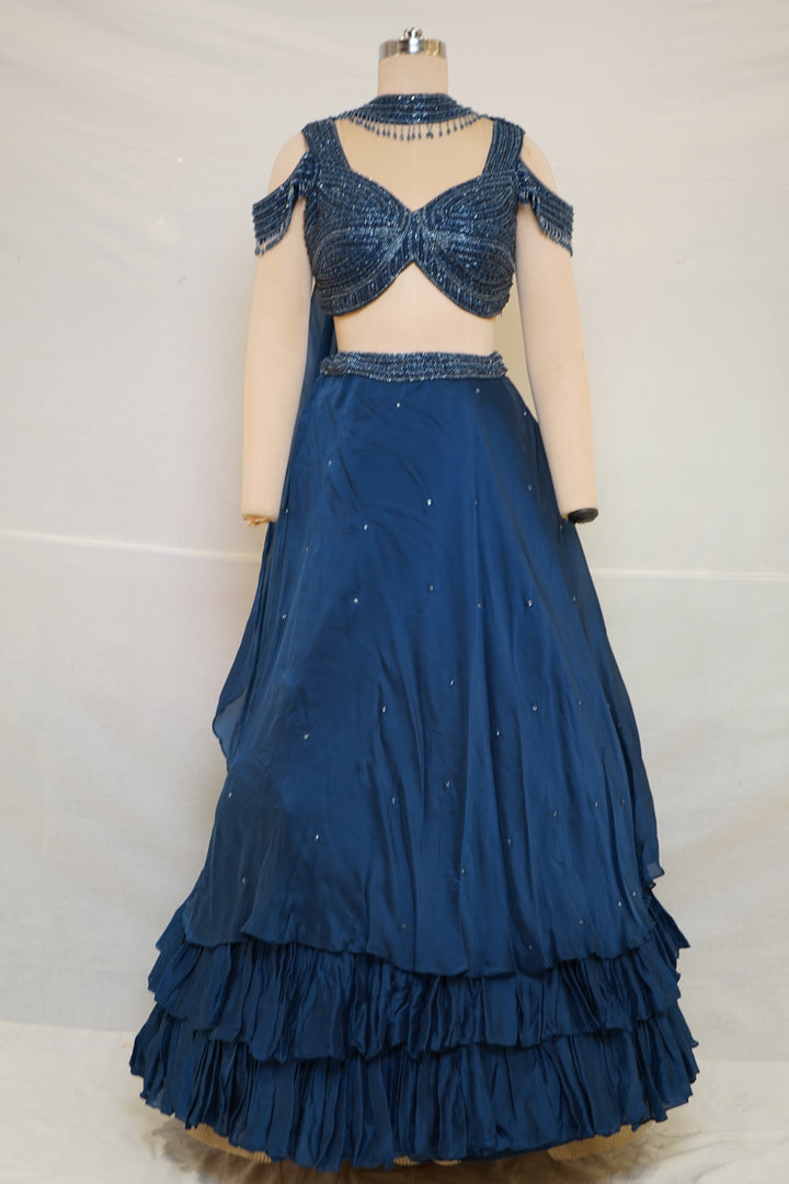 Navy Blue Designer Party Wear Lehenga Set