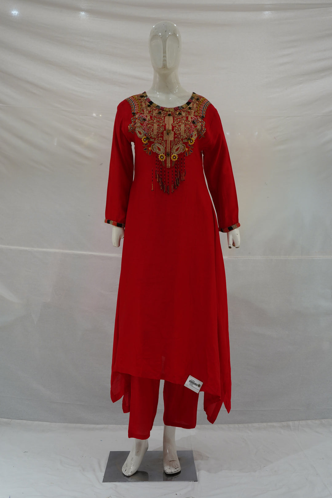 Red Handwork Kurta Pant Set