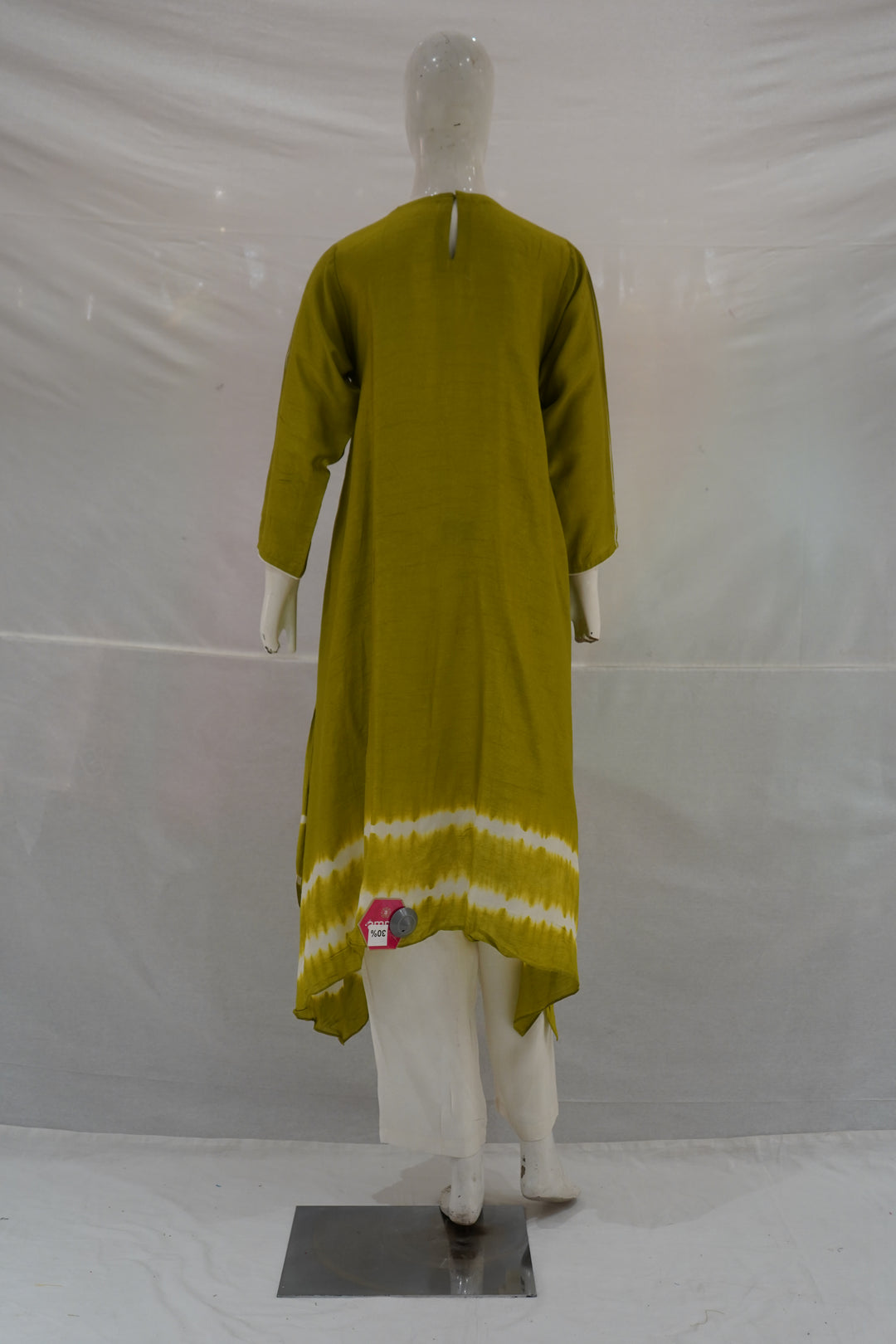 Olive Green Tie-Dye Handwork Kurti with Palazzo Set
