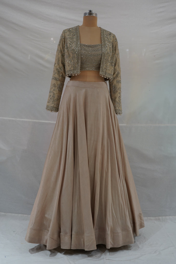 Sea Green Embroidered Anarkali Suit Set with Dupatta