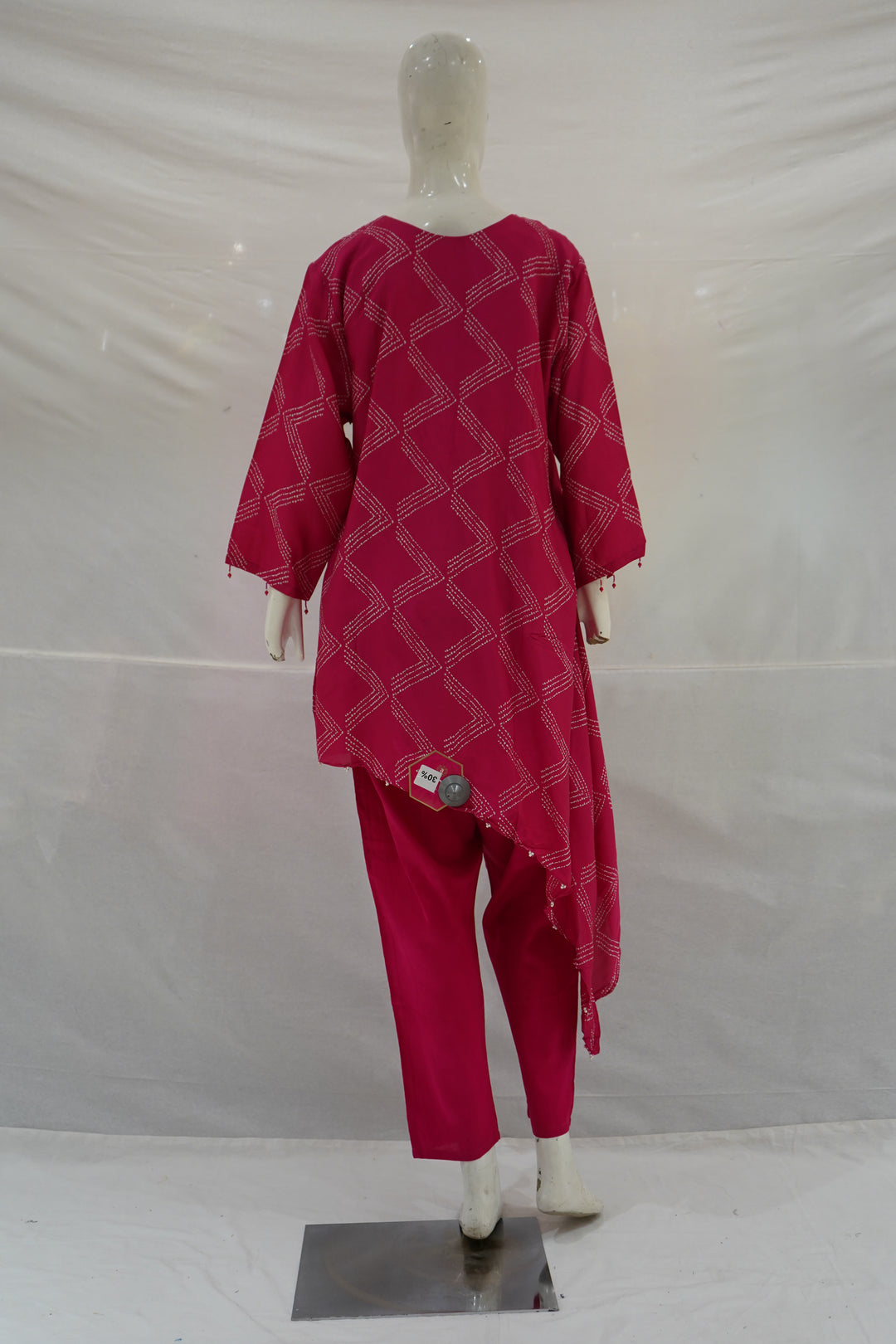 Rani Pink Embroidered Asymmetric Co-ord Set