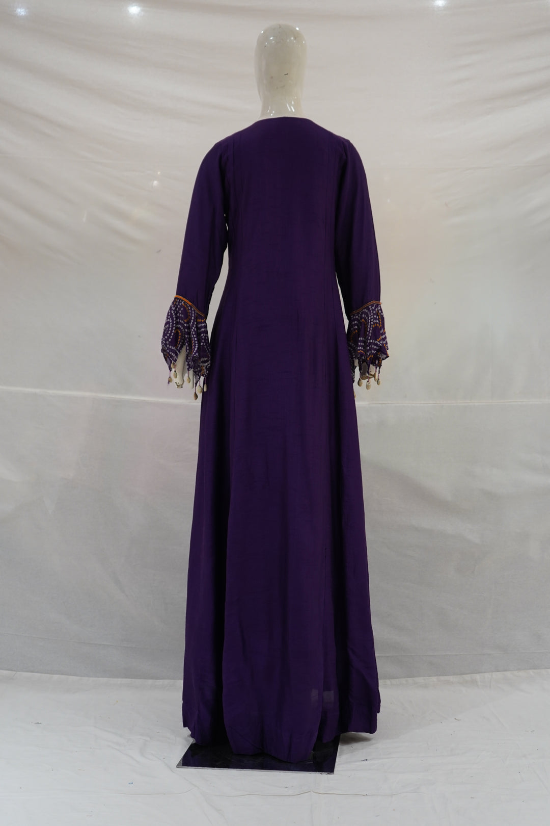 Royal Purple Embroidered Pleated Anarkali Gown