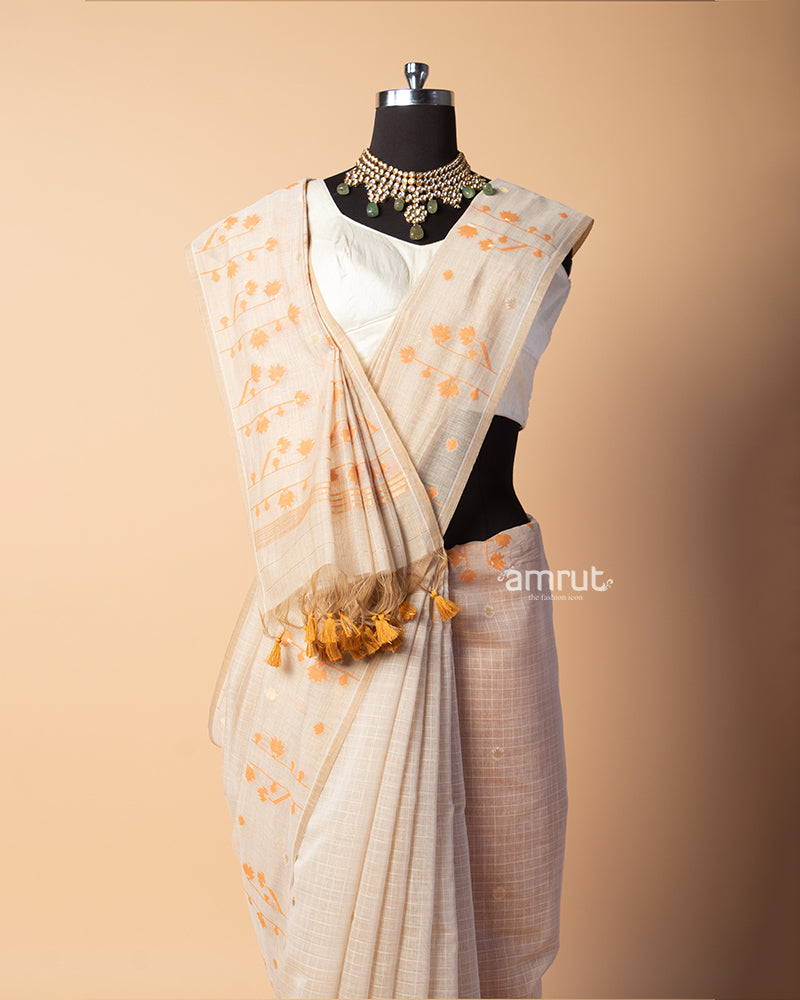 Dust Storm Saree With Unstitched-Blouse