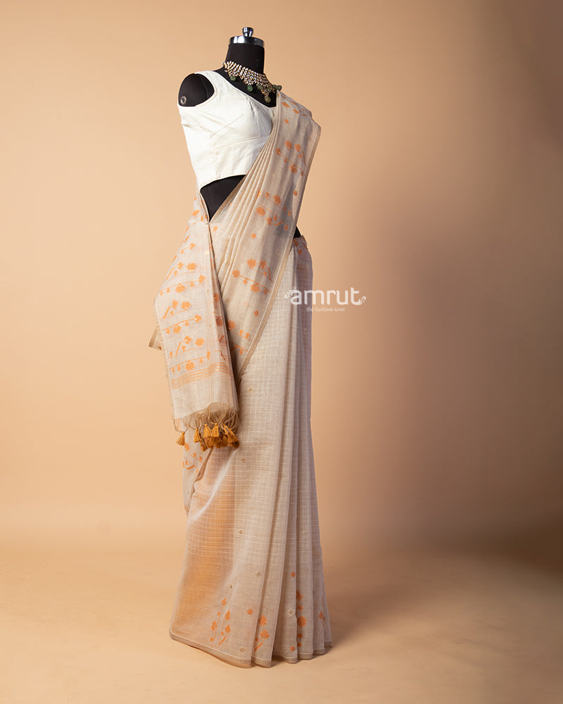 Dust Storm Saree With Unstitched-Blouse