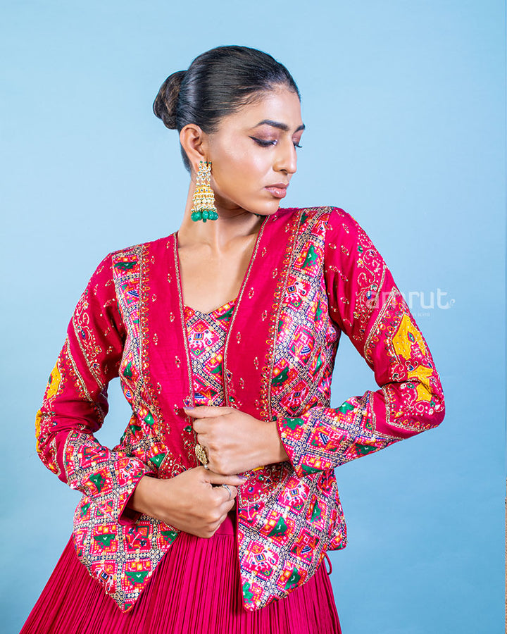 Exquisite Pink Jacket and Lehenga Ensemble