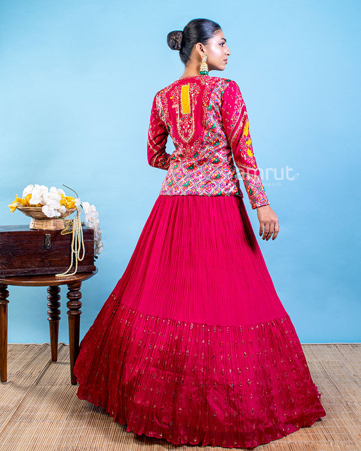 Exquisite Pink Jacket and Lehenga Ensemble