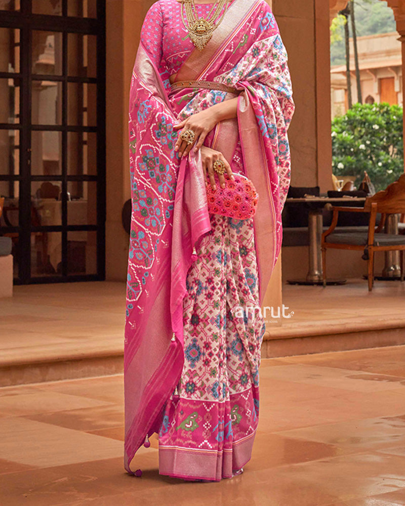 Faded Pink Saree With Unstitched Blouse