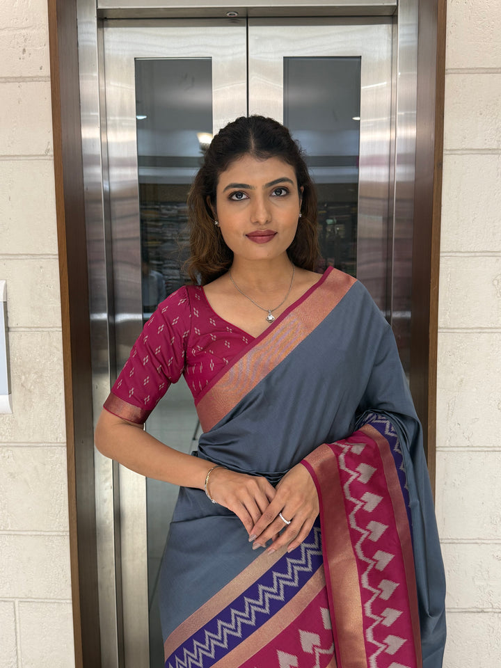 Elegant Patola Silk Saree with Unstitched Blouse and Exquisite Weaving