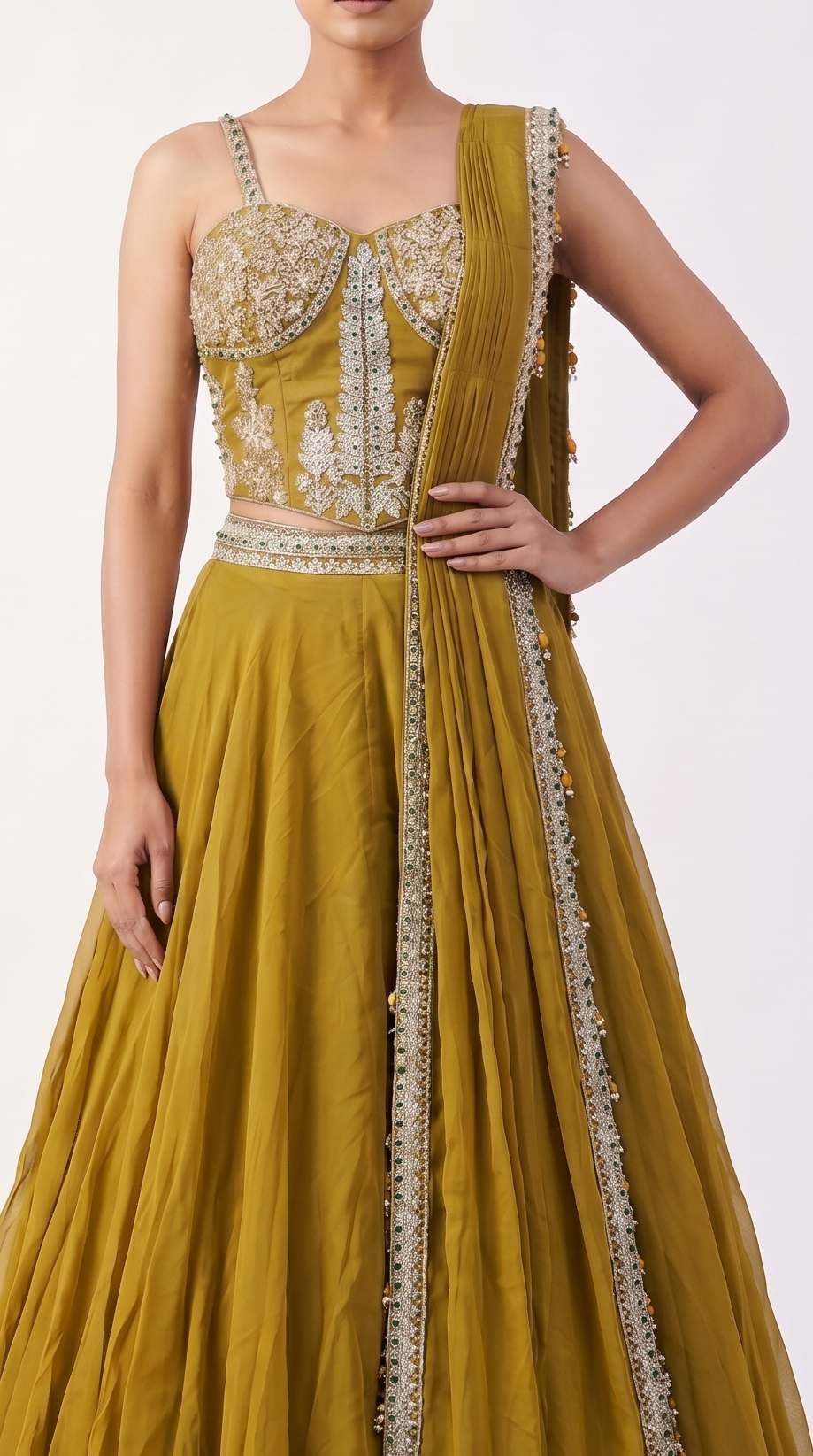 Mustard Gold Embellished Designer Lehenga Set