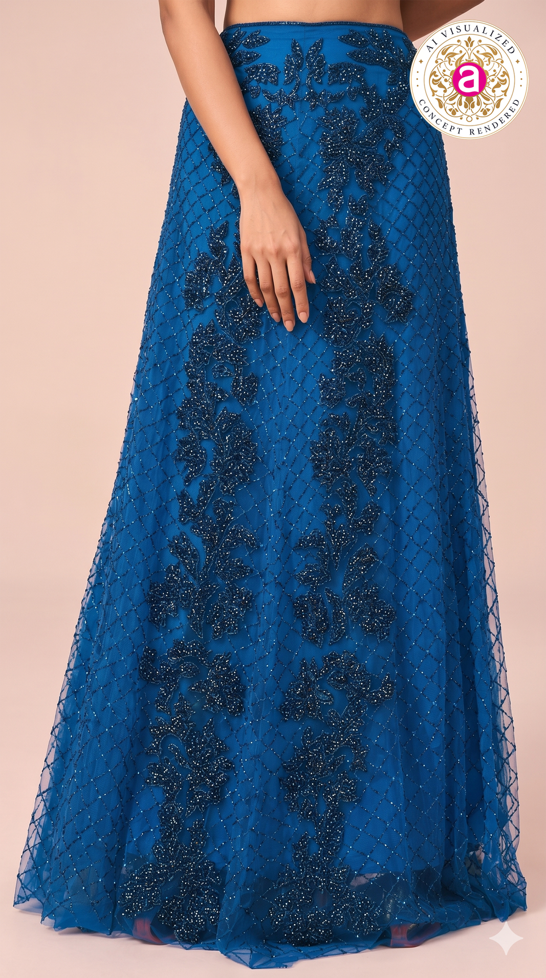 Royal Blue Embellished Designer Lehenga Set