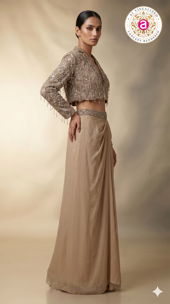 Sea Green Embroidered Anarkali Suit Set with Dupatta