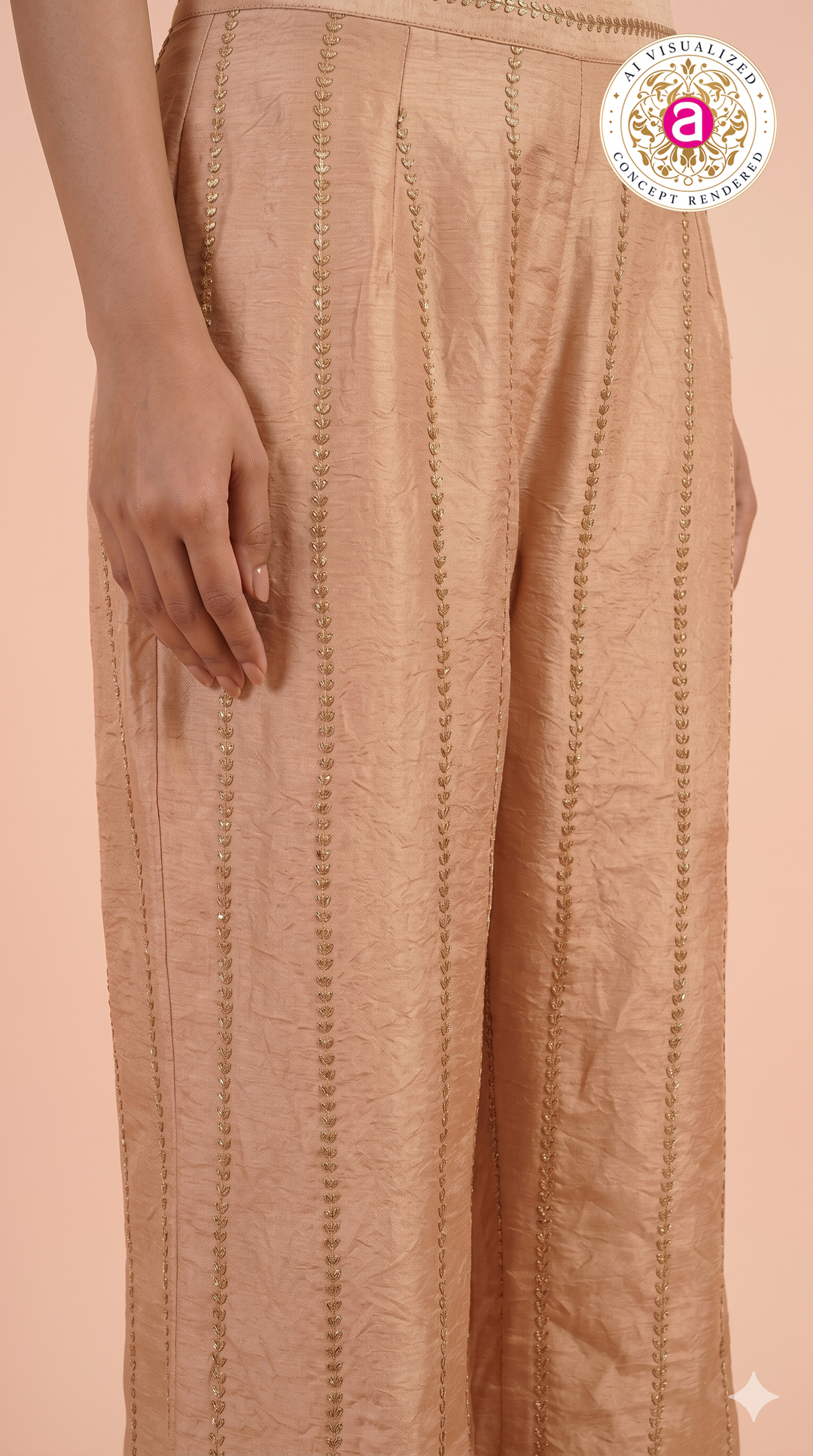 Blush Peach Embellished Corset Co-Ord Set
