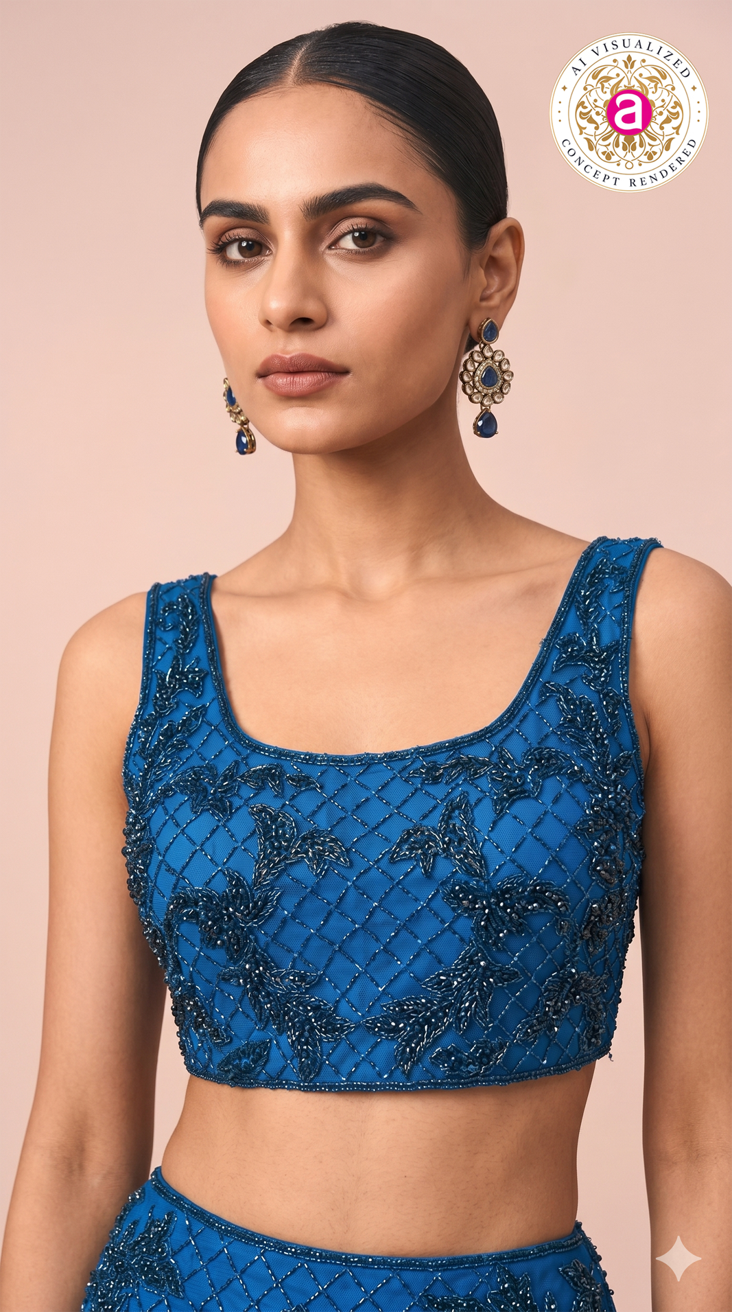 Royal Blue Embellished Designer Lehenga Set