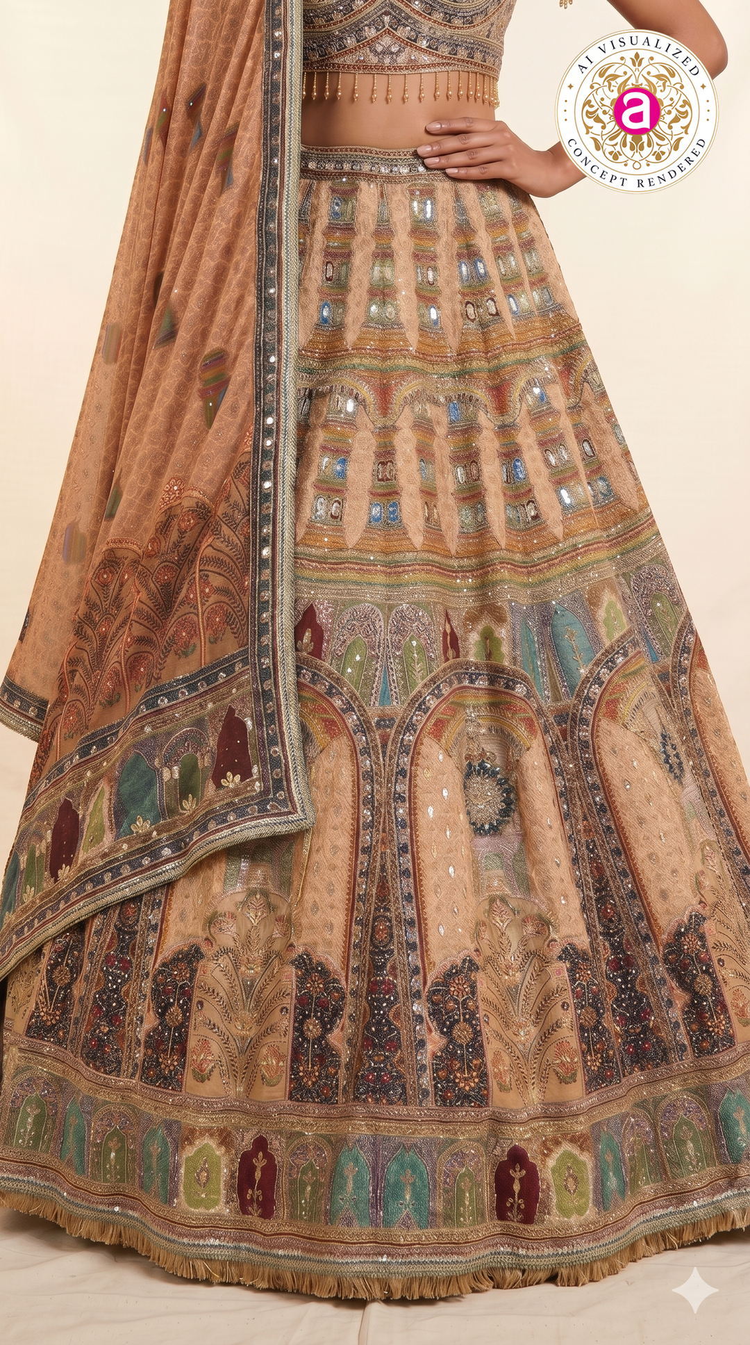 Heritage Palace Art Embroidered Designer Lehenga Set