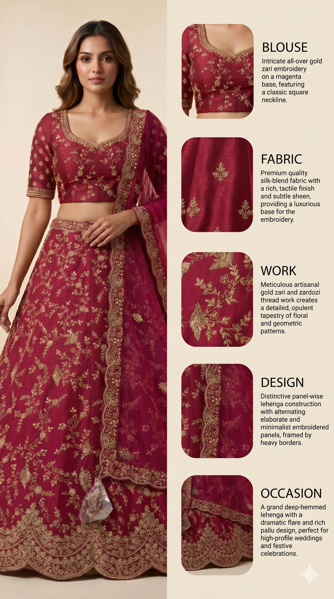 Royal Wine Embroidered Silk Lehenga Set with Designer Net Dupatta