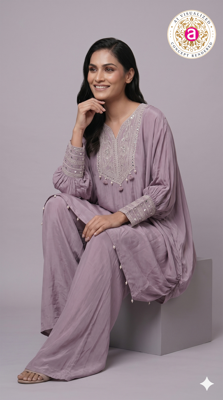 Dusty Lavender Kaftan Co-Ord Set