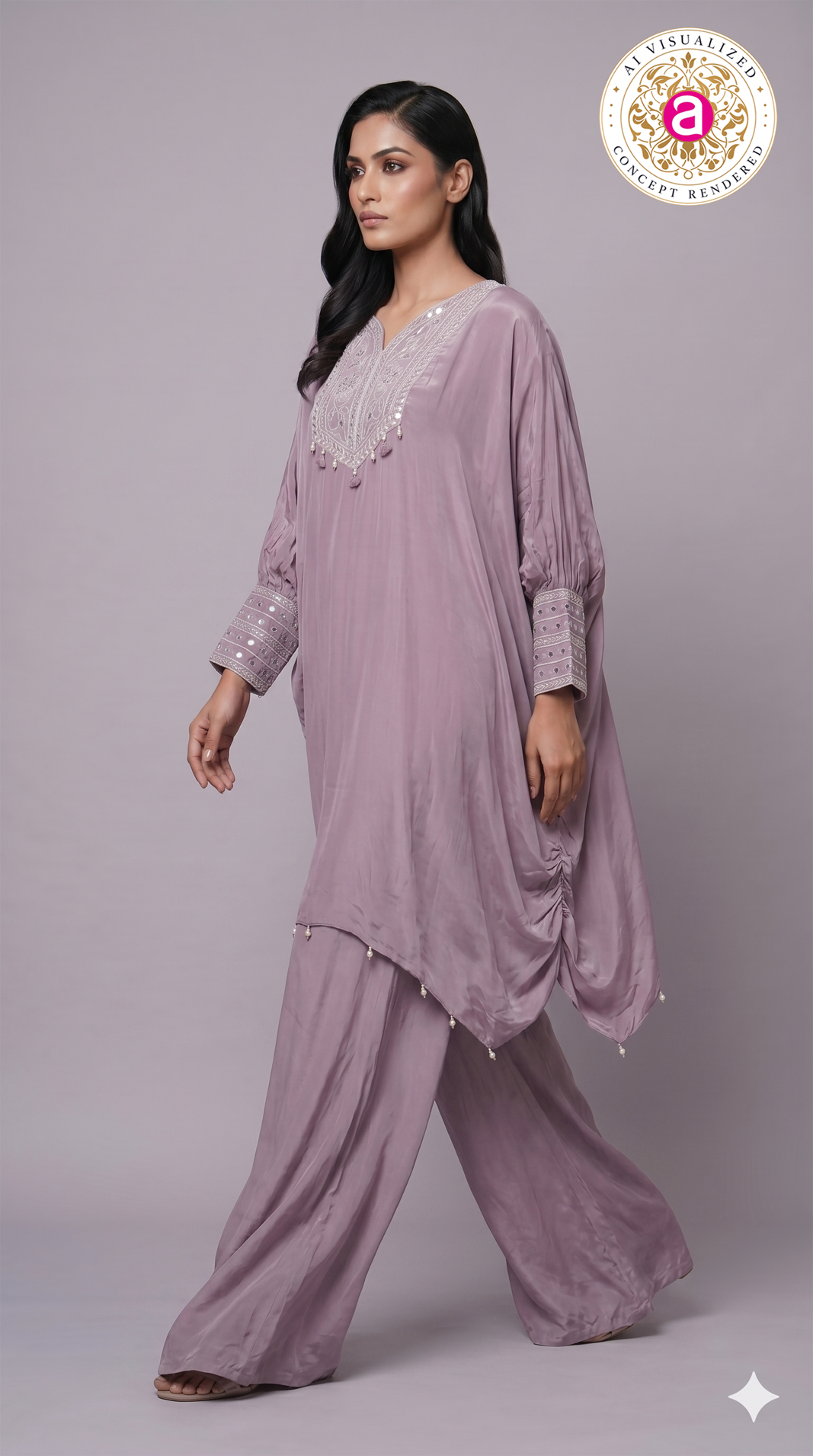 Dusty Lavender Kaftan Co-Ord Set